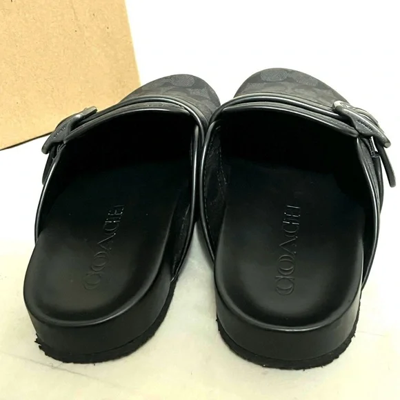 Coach Men Black Benjamin Clog In Signature Canvas Size 9 Shoes - Picture 7 of 9